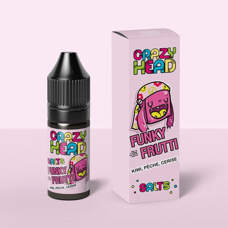 Funky Frutti Salt, Flavor Hit, photographié sur fond clair