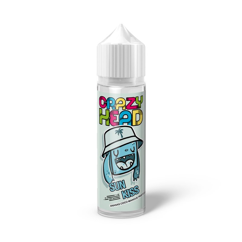 Sun Kiss CRAZY HEAD, Flavor Hit, photographié sur fond clair